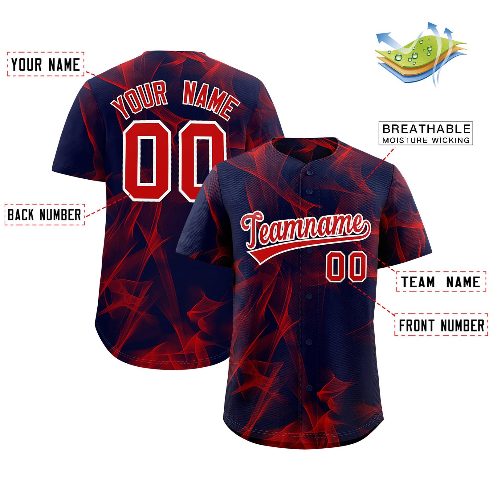 Custom Navy Fumes Graffiti Pattern Authentic Baseball Jersey