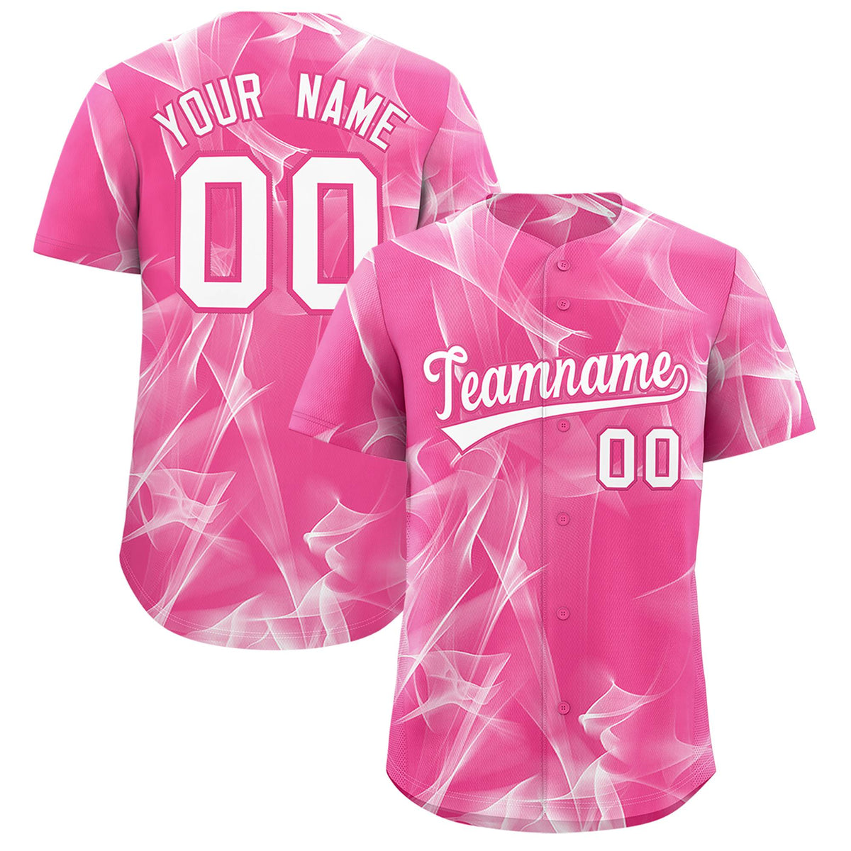 Custom Pink Fumes Graffiti Pattern Authentic Baseball Jersey
