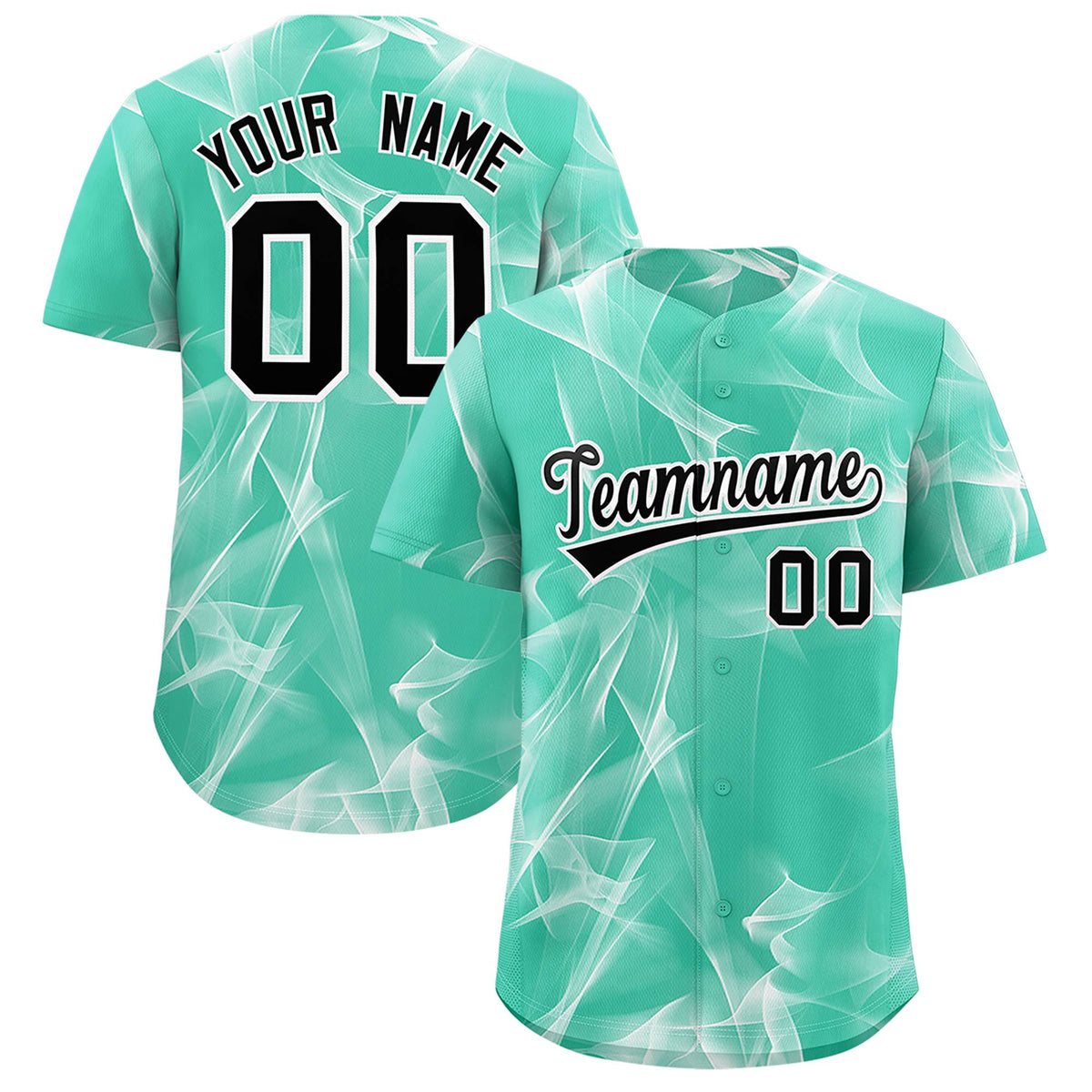 Custom Bright Green Fumes Graffiti Pattern Authentic Baseball Jersey