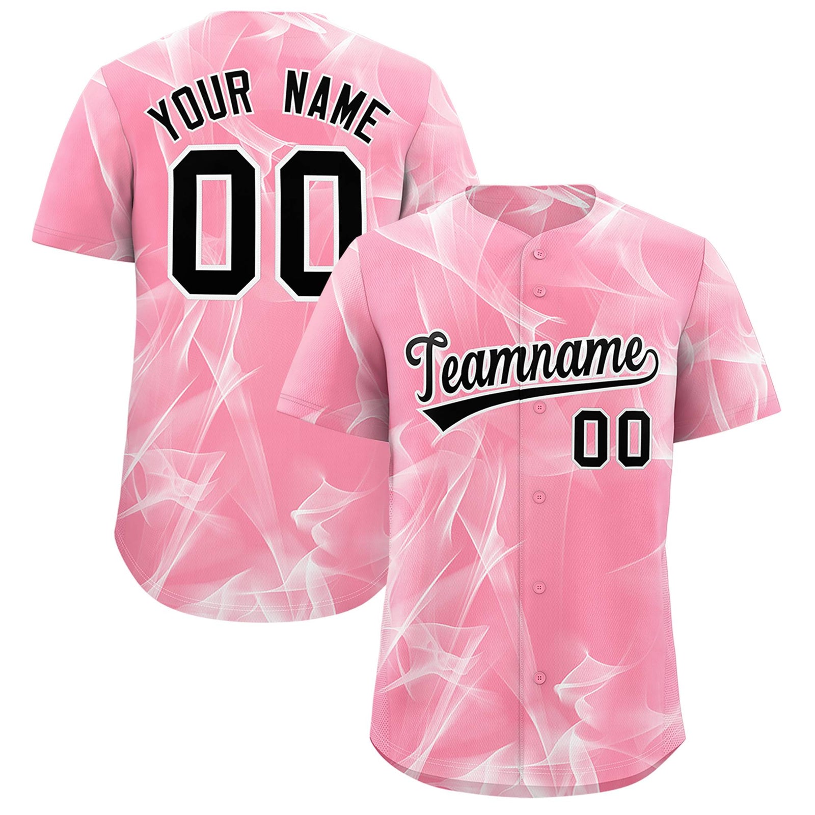 Custom Light Pink Fumes Graffiti Pattern Authentic Baseball Jersey