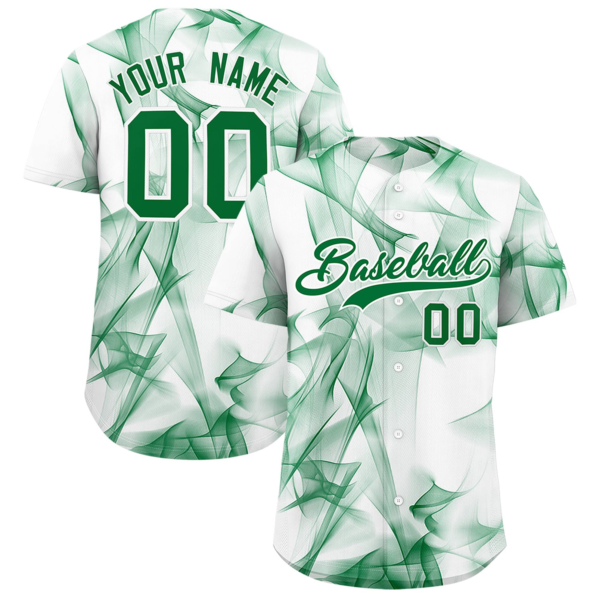 Custom White Fumes Graffiti Pattern Authentic Baseball Jersey