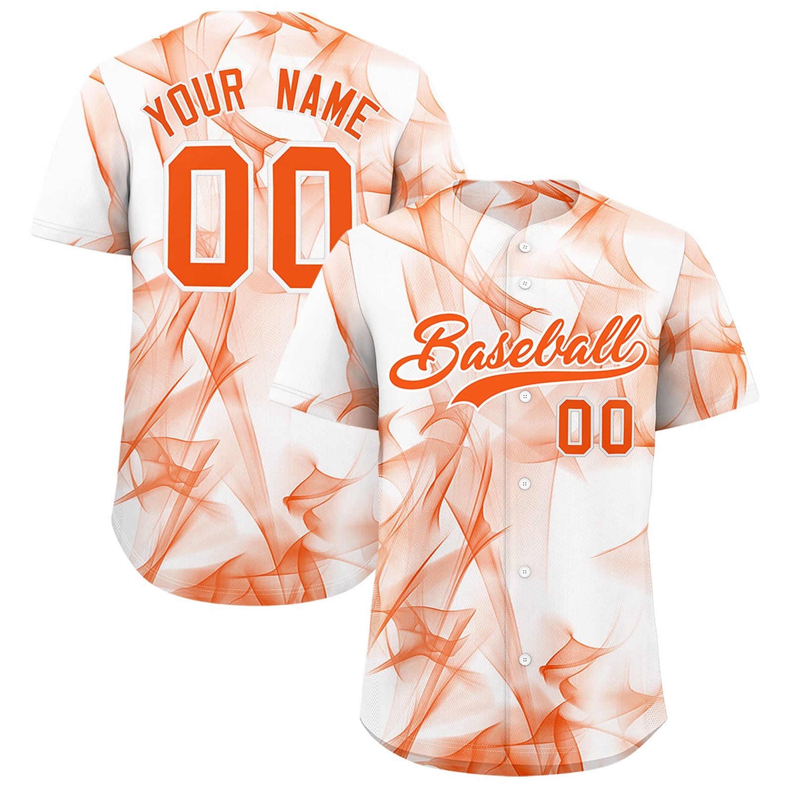 Custom White Fumes Graffiti Pattern Authentic Baseball Jersey