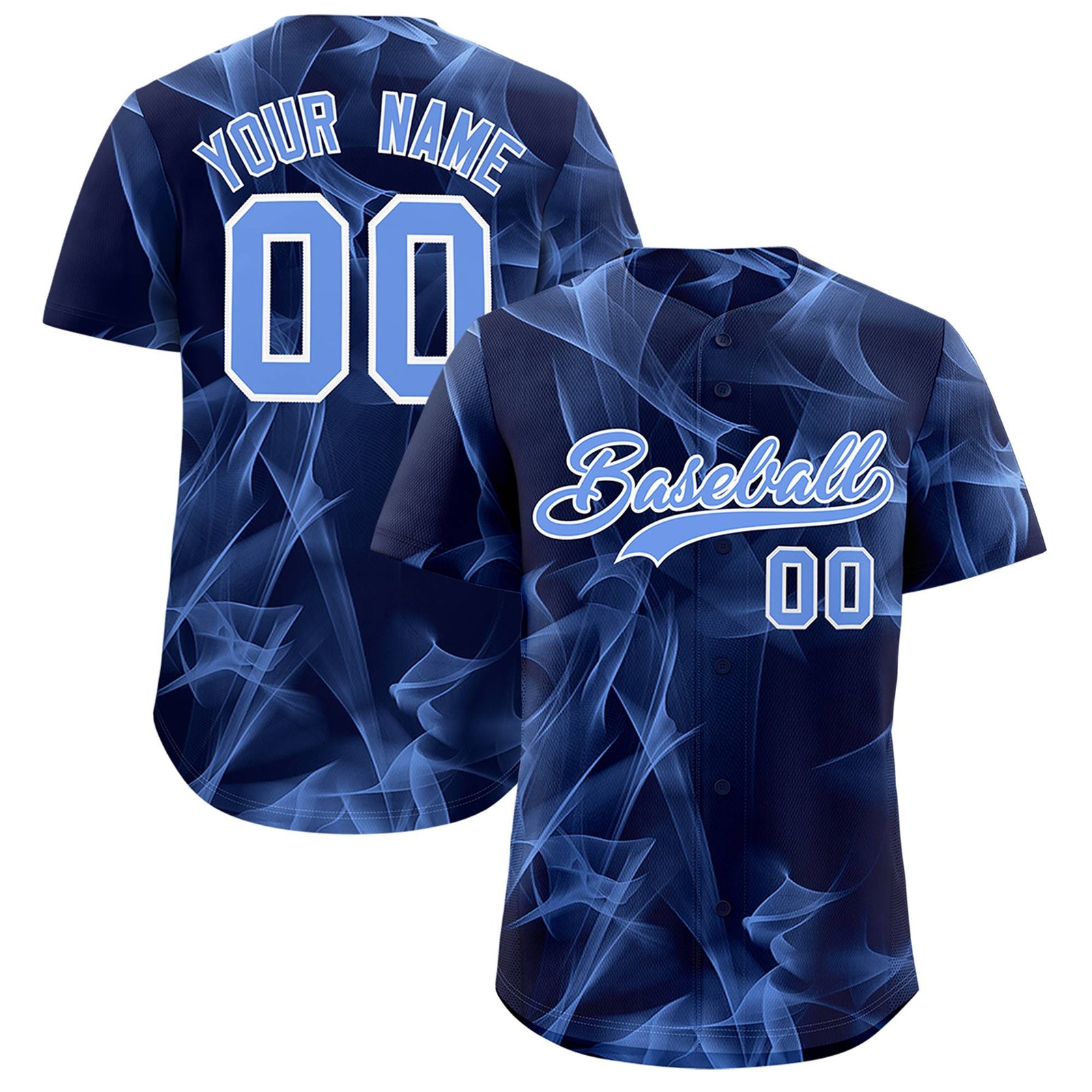 Custom Navy Fumes Graffiti Pattern Authentic Baseball Jersey
