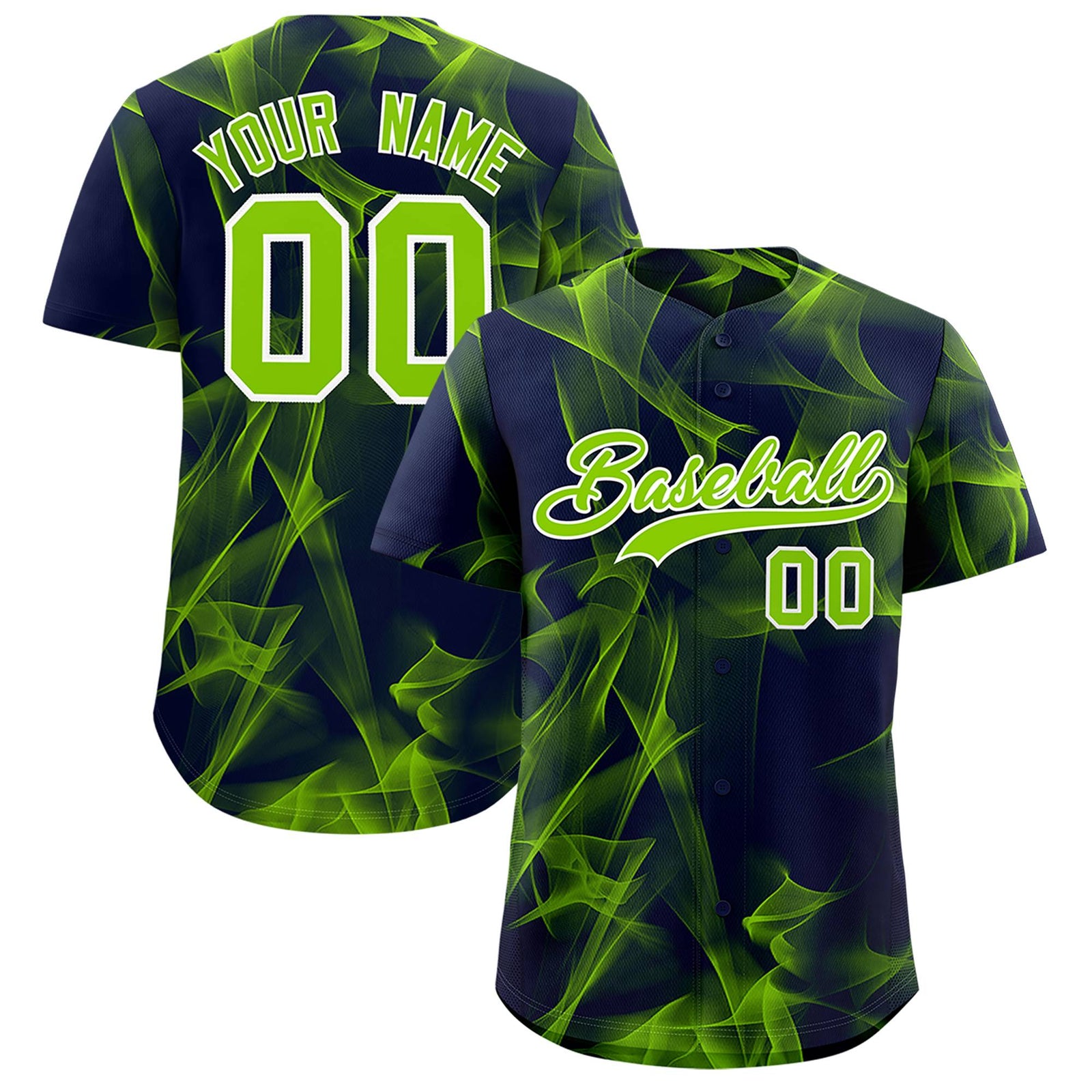 Custom Navy Fumes Graffiti Pattern Authentic Baseball Jersey