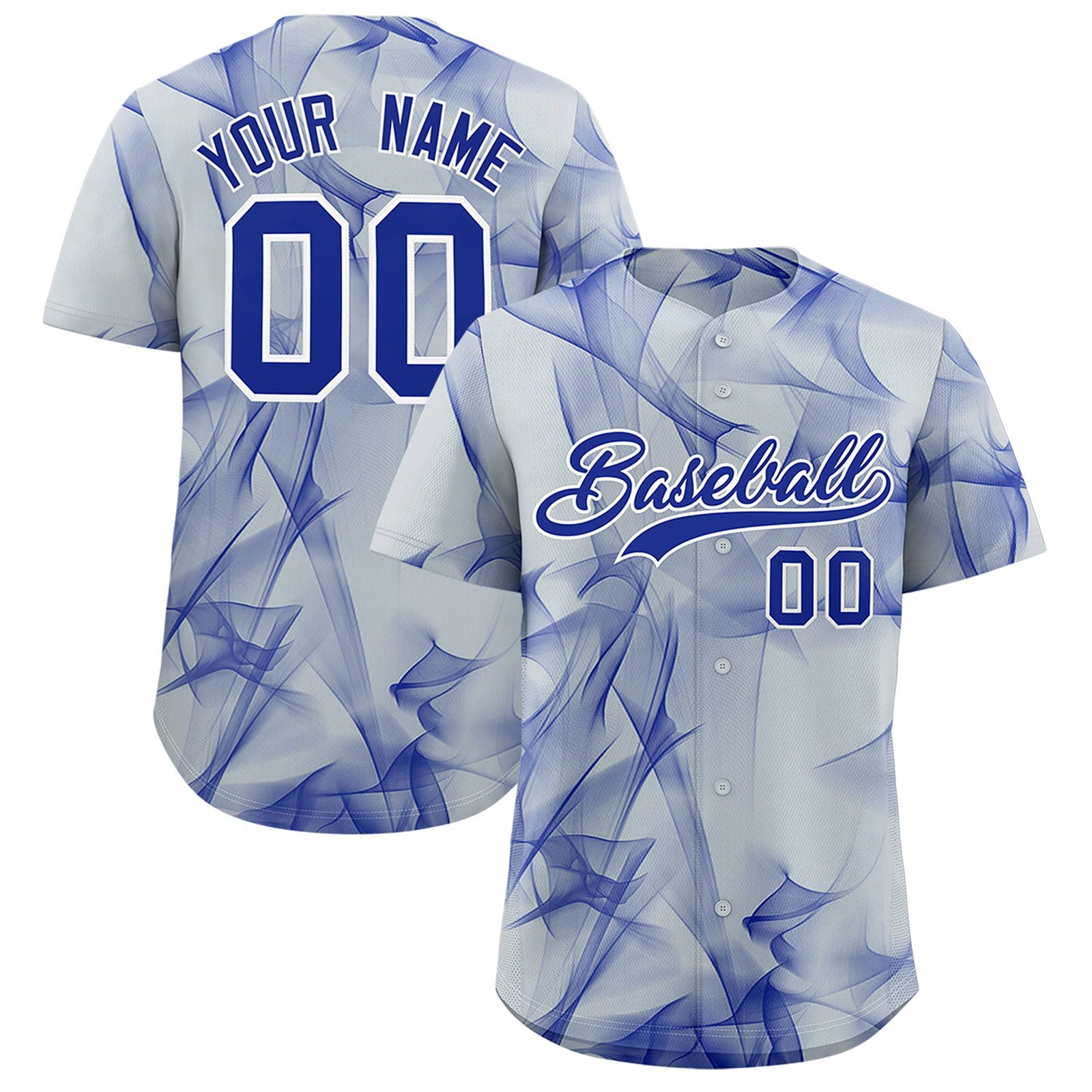 Custom Silver Fumes Graffiti Pattern Authentic Baseball Jersey