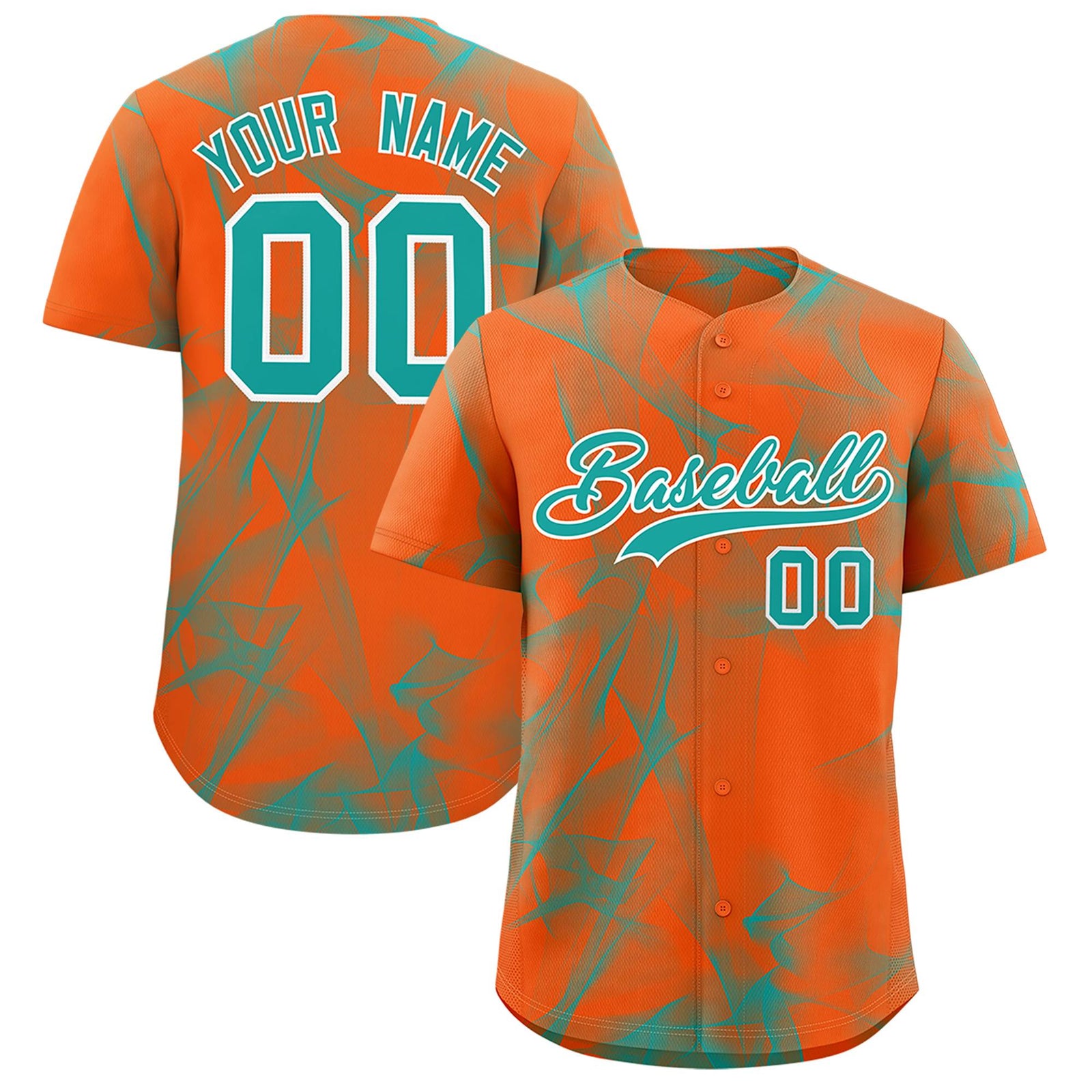 Custom Orange Fumes Graffiti Pattern Authentic Baseball Jersey