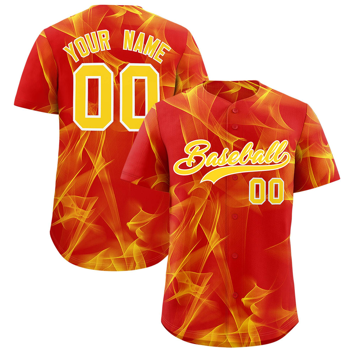 Custom Red Fumes Graffiti Pattern Authentic Baseball Jersey