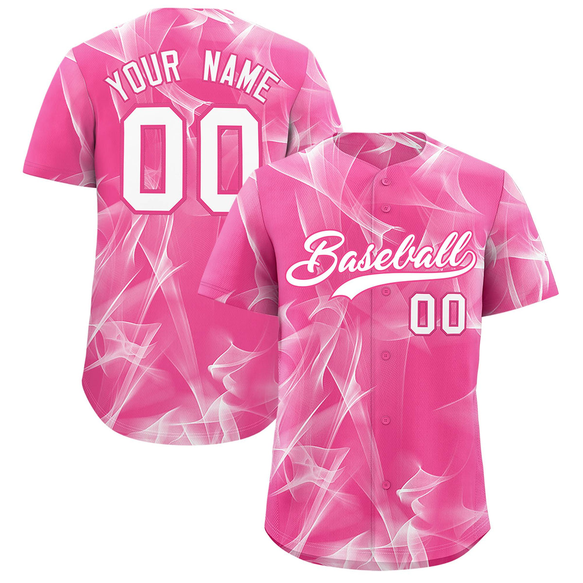 Custom Pink Fumes Graffiti Pattern Authentic Baseball Jersey