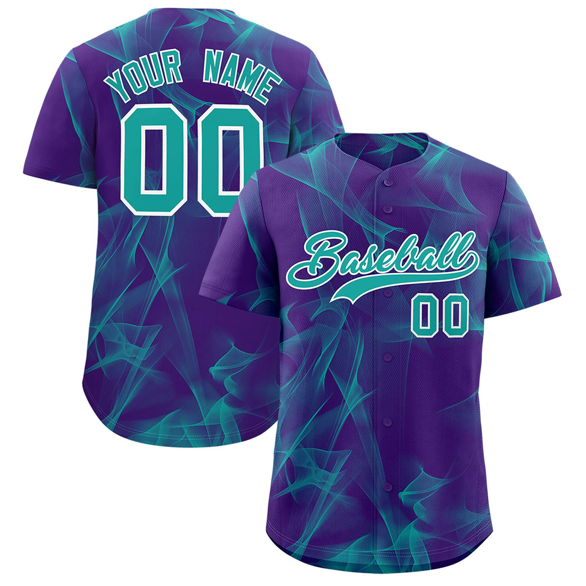 Custom Purple Fumes Graffiti Pattern Authentic Baseball Jersey