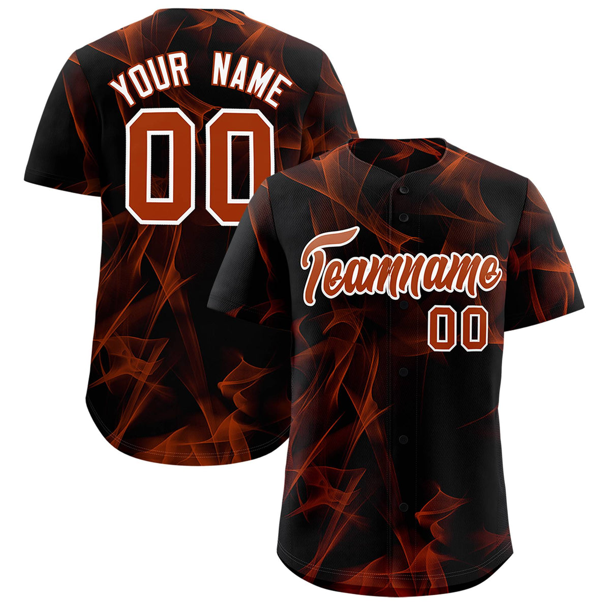 Custom Black Fumes Graffiti Pattern Authentic Baseball Jersey