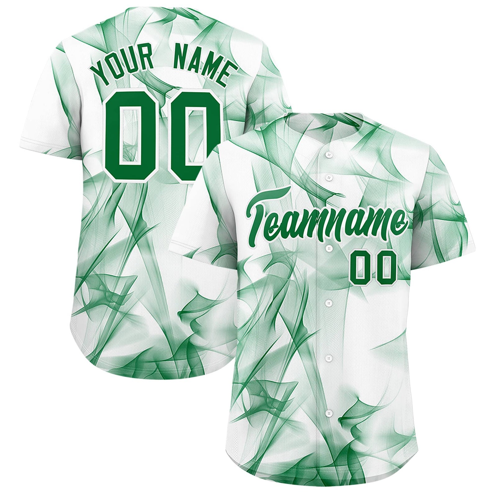 Custom White Fumes Graffiti Pattern Authentic Baseball Jersey