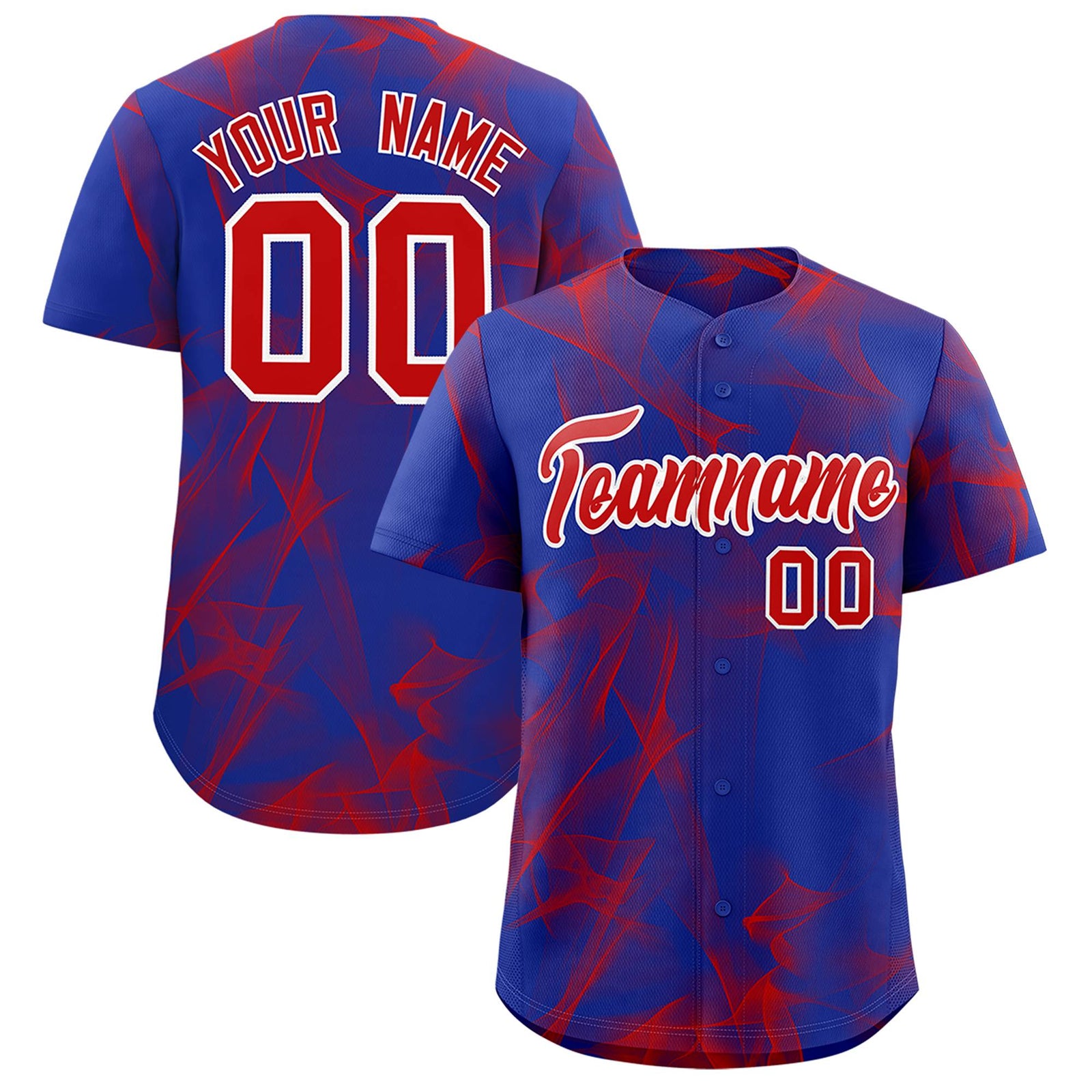 Custom Royal Fumes Graffiti Pattern Authentic Baseball Jersey