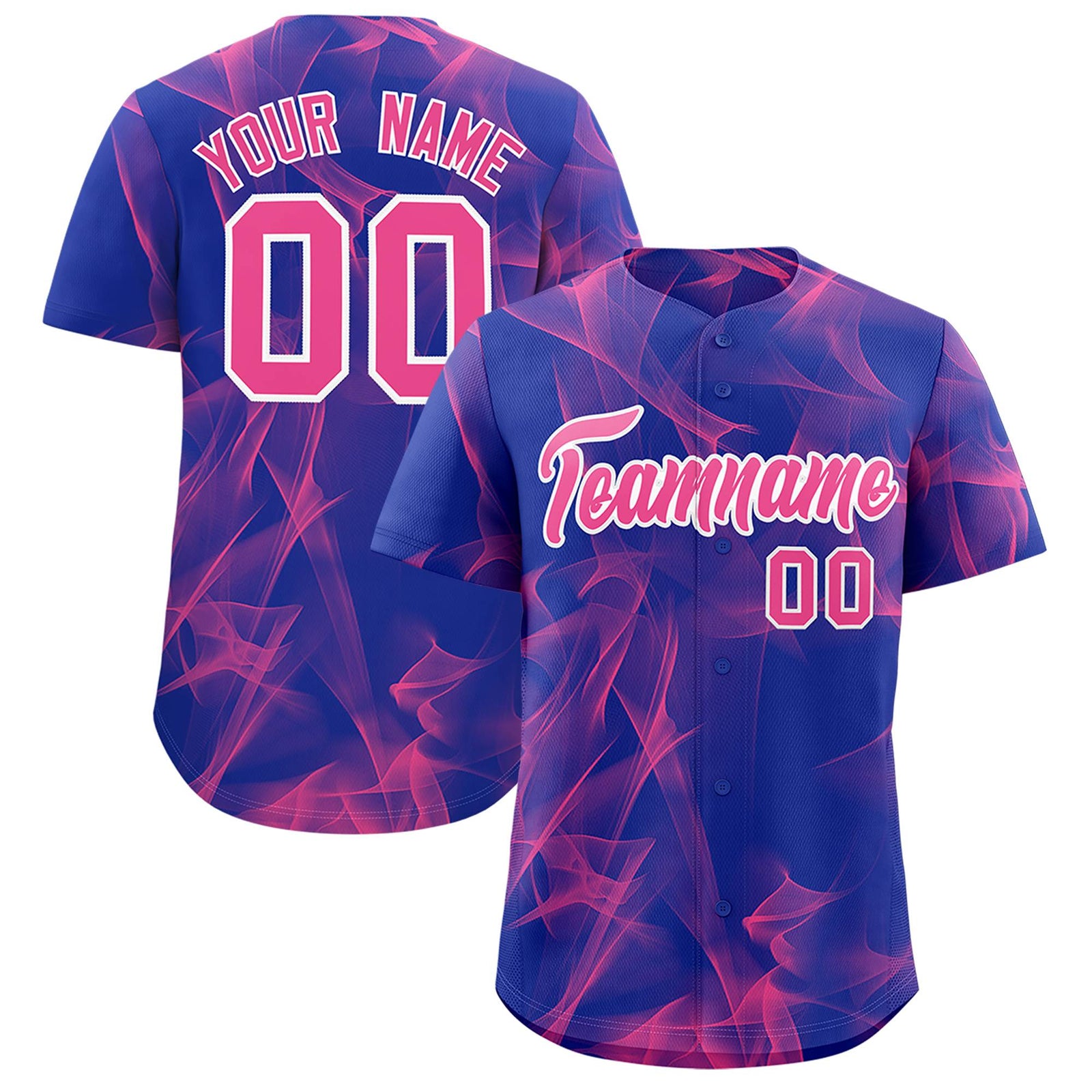 Custom Royal Fumes Graffiti Pattern Authentic Baseball Jersey