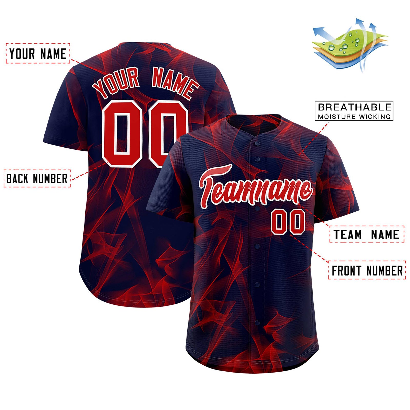 Custom Navy Fumes Graffiti Pattern Authentic Baseball Jersey