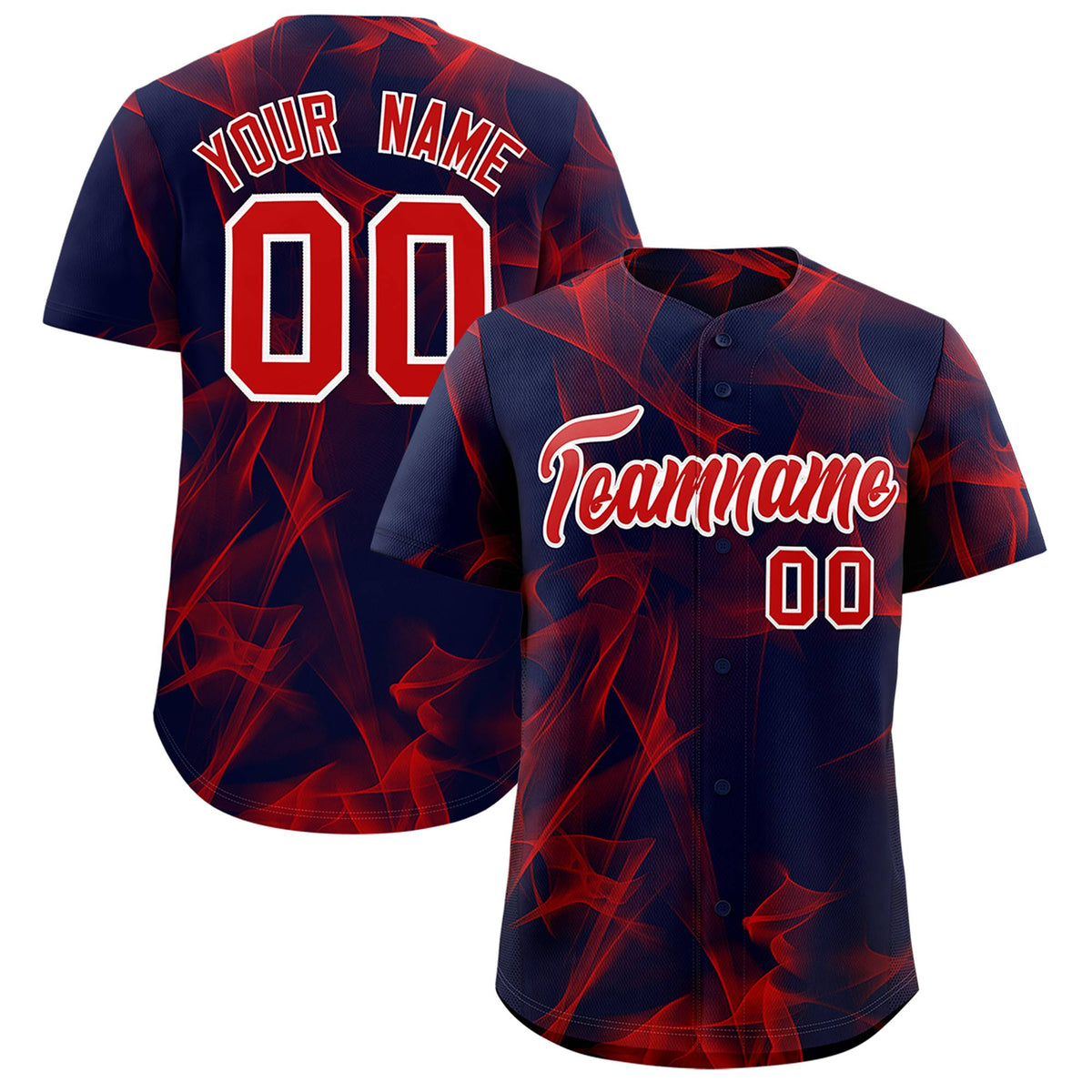 Custom Navy Fumes Graffiti Pattern Authentic Baseball Jersey