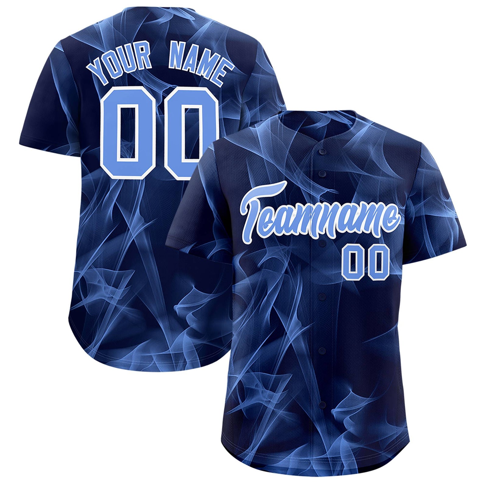 Custom Navy Fumes Graffiti Pattern Authentic Baseball Jersey