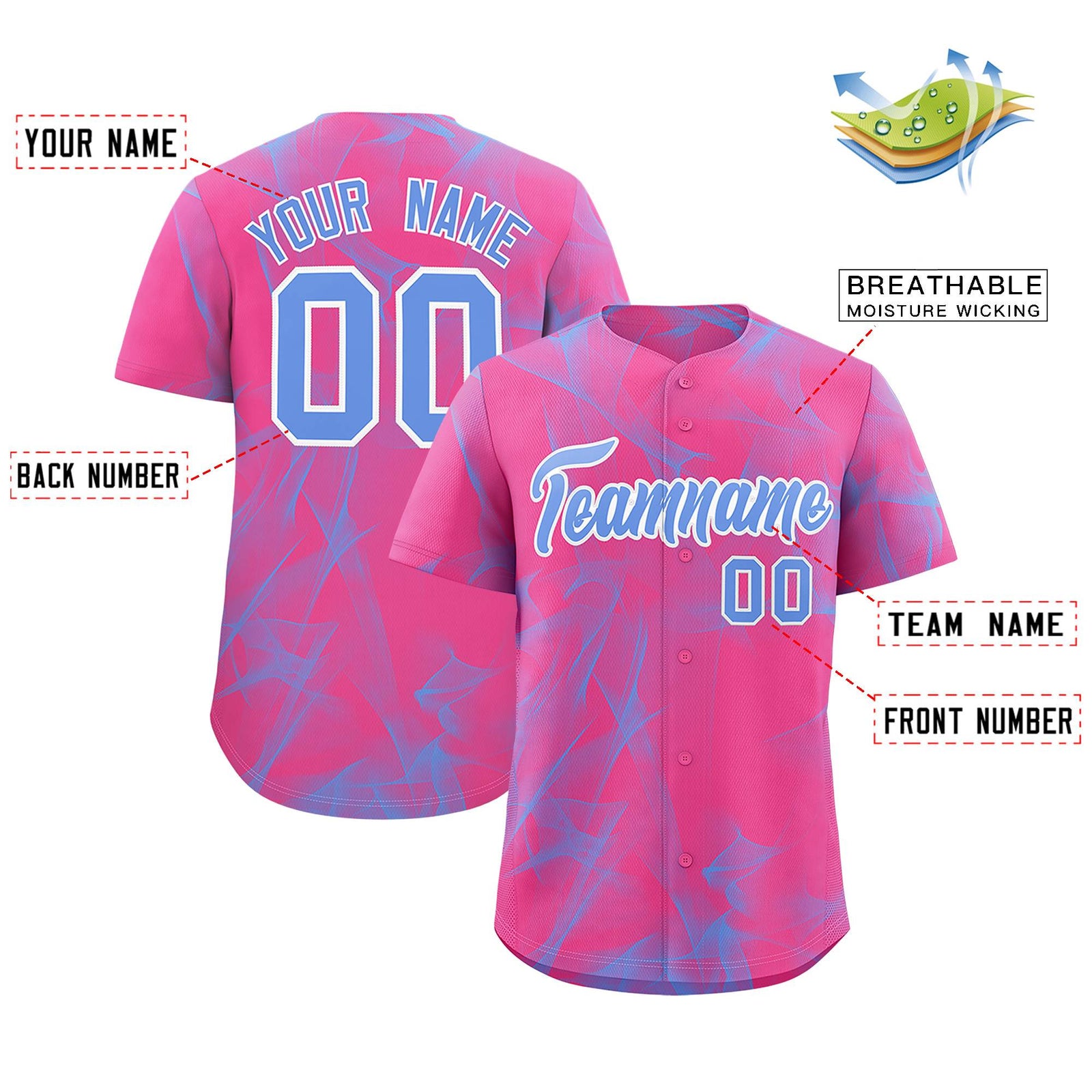 Custom Pink Fumes Graffiti Pattern Authentic Baseball Jersey