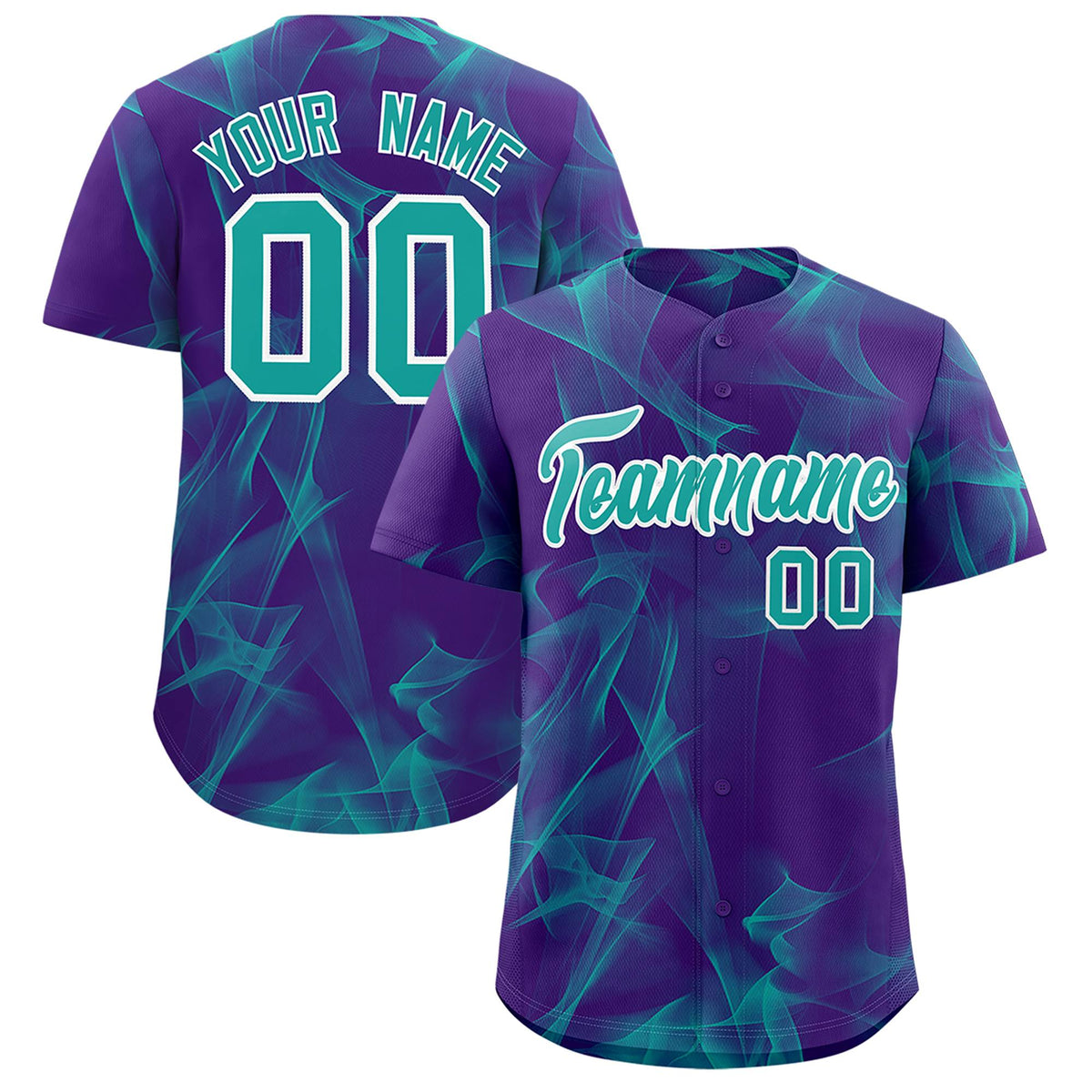 Custom Purple Fumes Graffiti Pattern Authentic Baseball Jersey