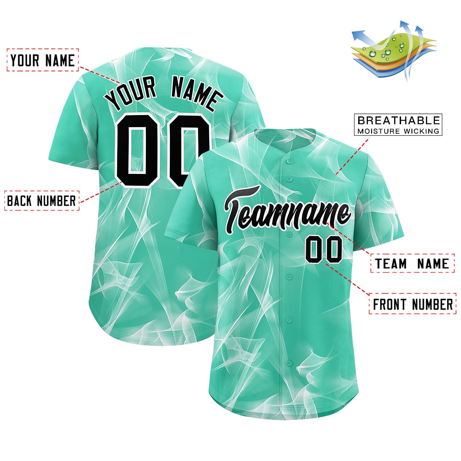 Custom Bright Green Fumes Graffiti Pattern Authentic Baseball Jersey