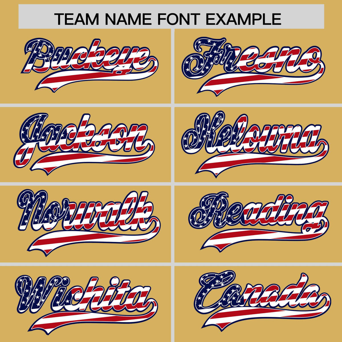 Custom Old Gold American Flag Design Personalized Baseball Jersey