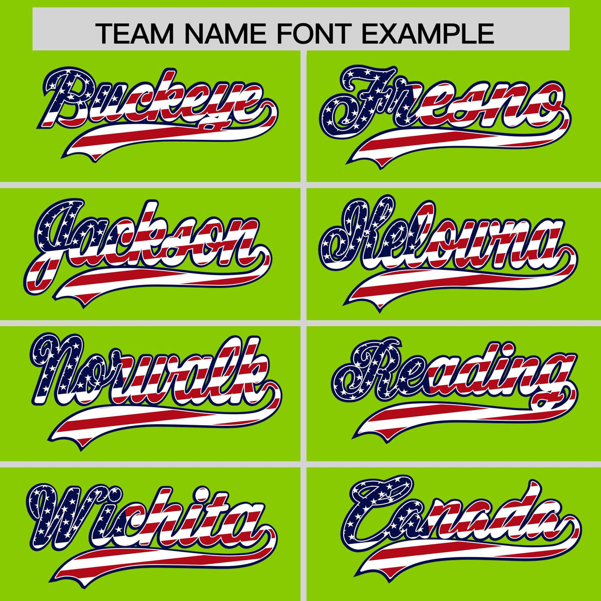 Custom Neon Green American Flag Design Personalized Baseball Jersey