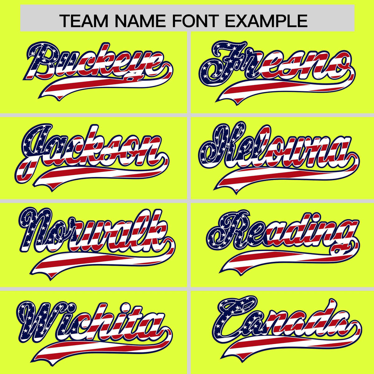 Custom Fluorescent Green American Flag Design Personalized Baseball Jersey