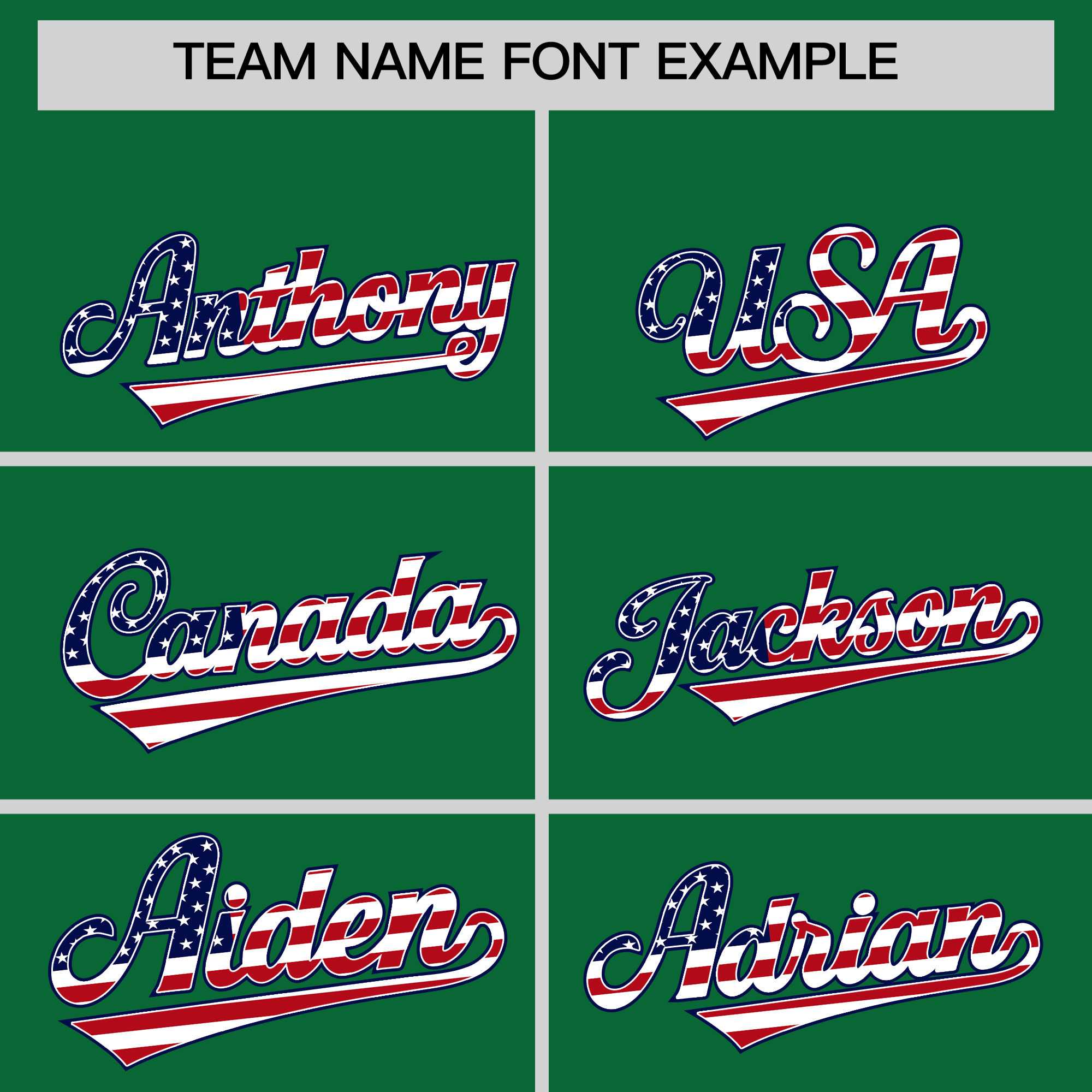 Custom Kelly Green American Flag Design Personalized Baseball Jersey