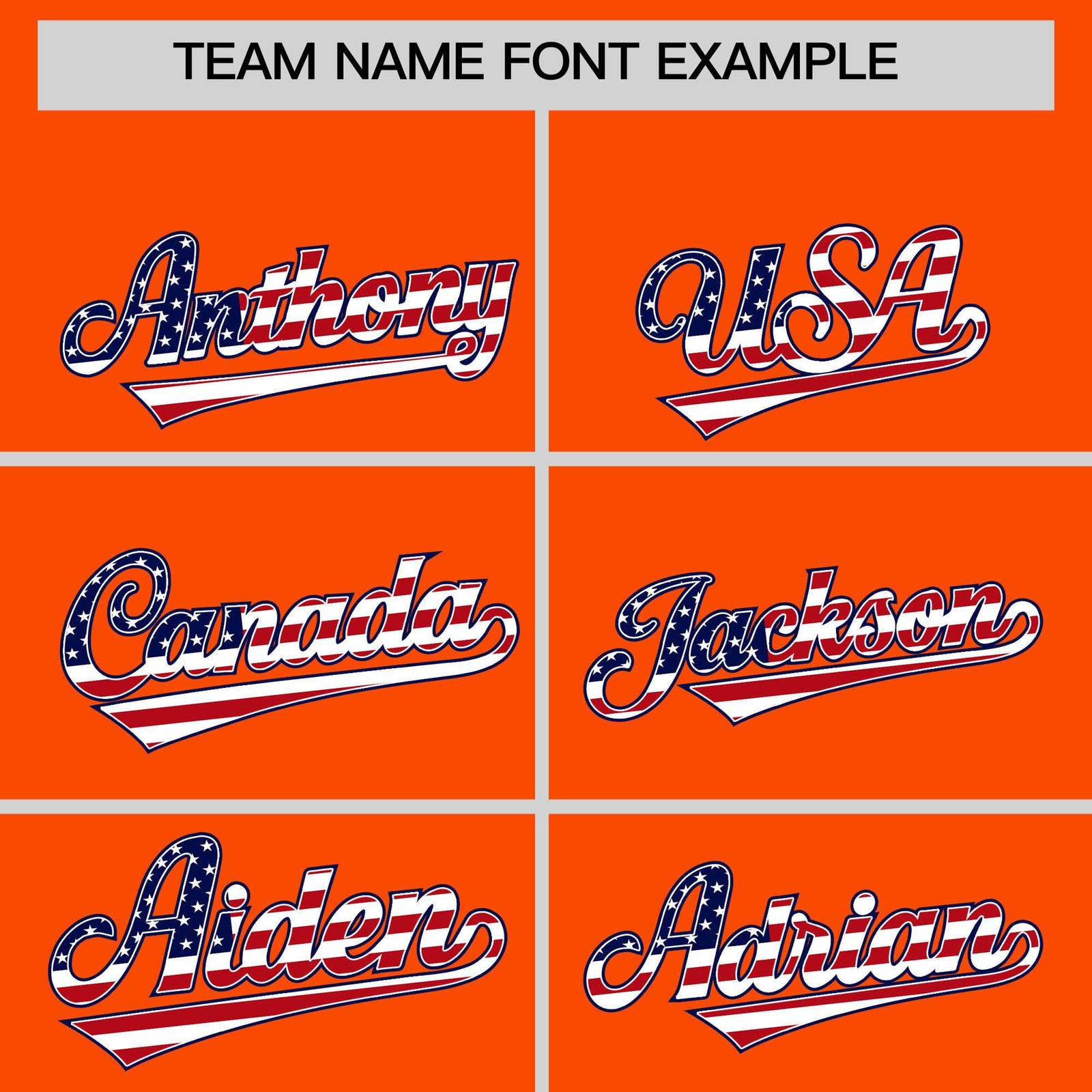 Custom Orange American Flag Design Personalized Baseball Jersey