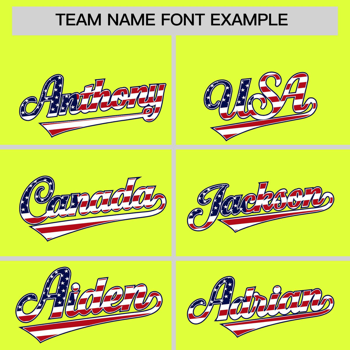 Custom Fluorescent Green American Flag Design Personalized Baseball Jersey