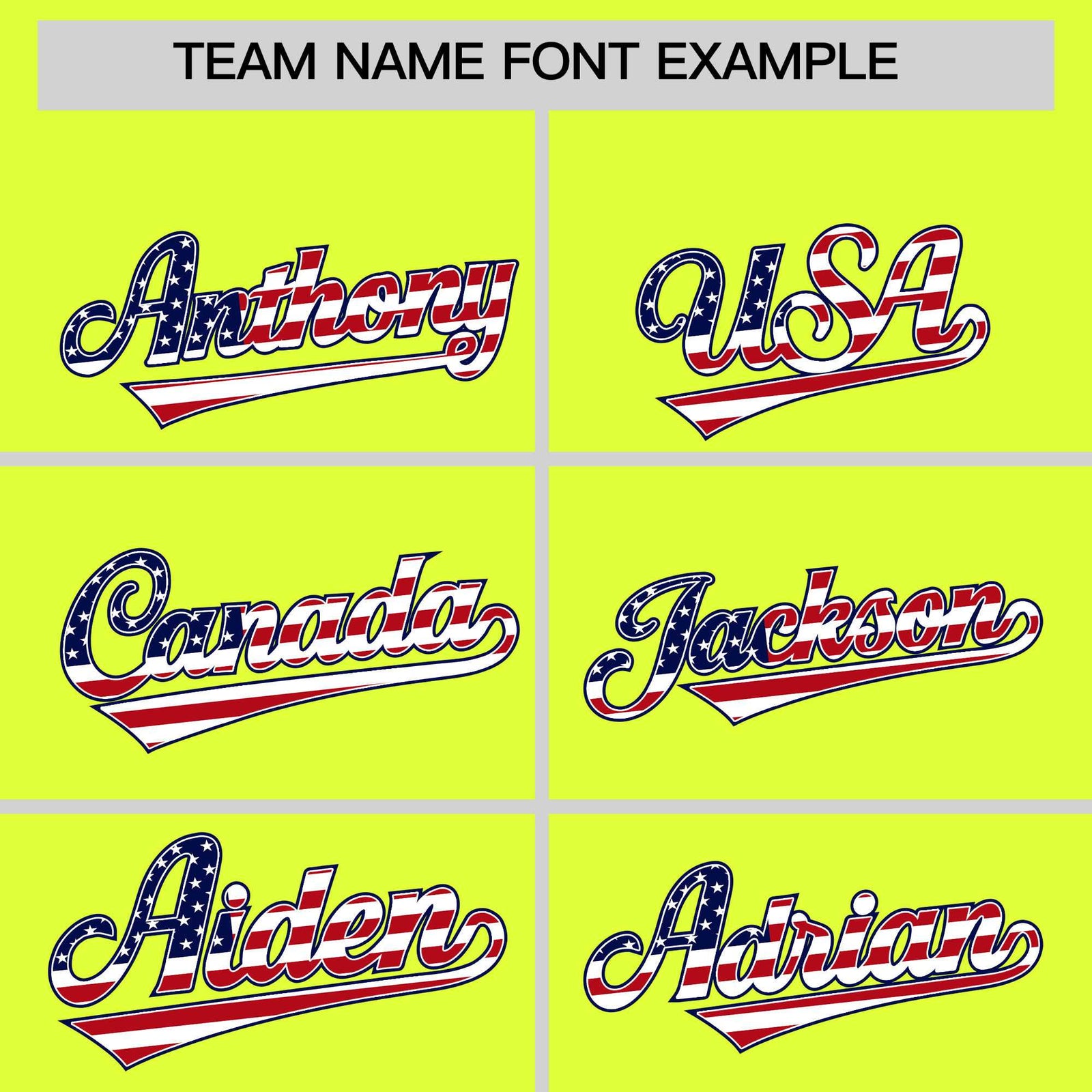 Custom Fluorescent Green American Flag Design Personalized Baseball Jersey