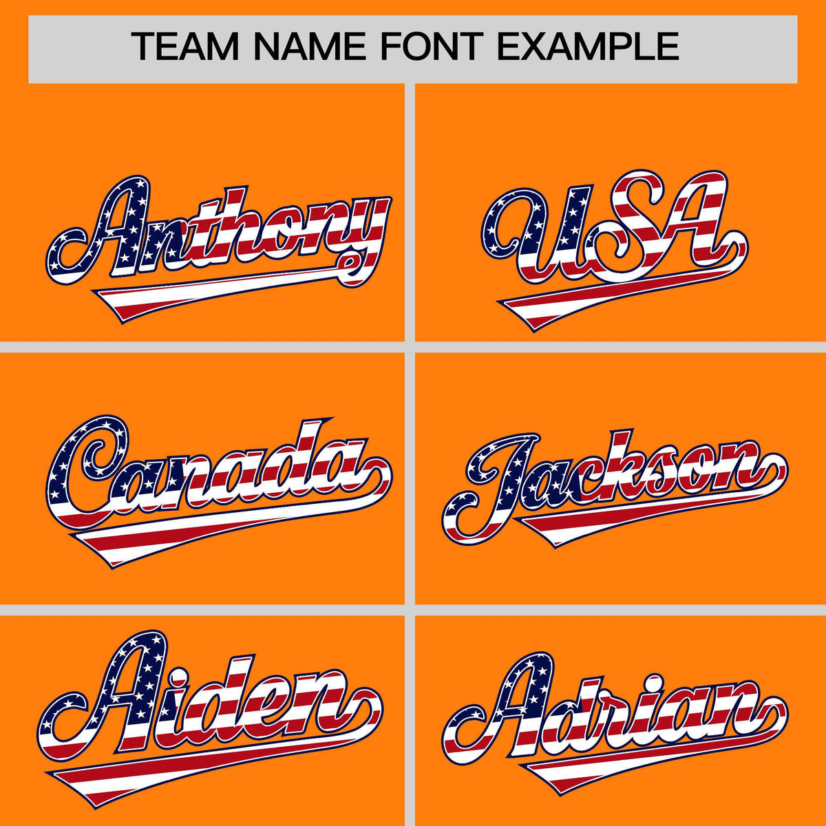 Custom Orange American Flag Design Personalized Baseball Jersey