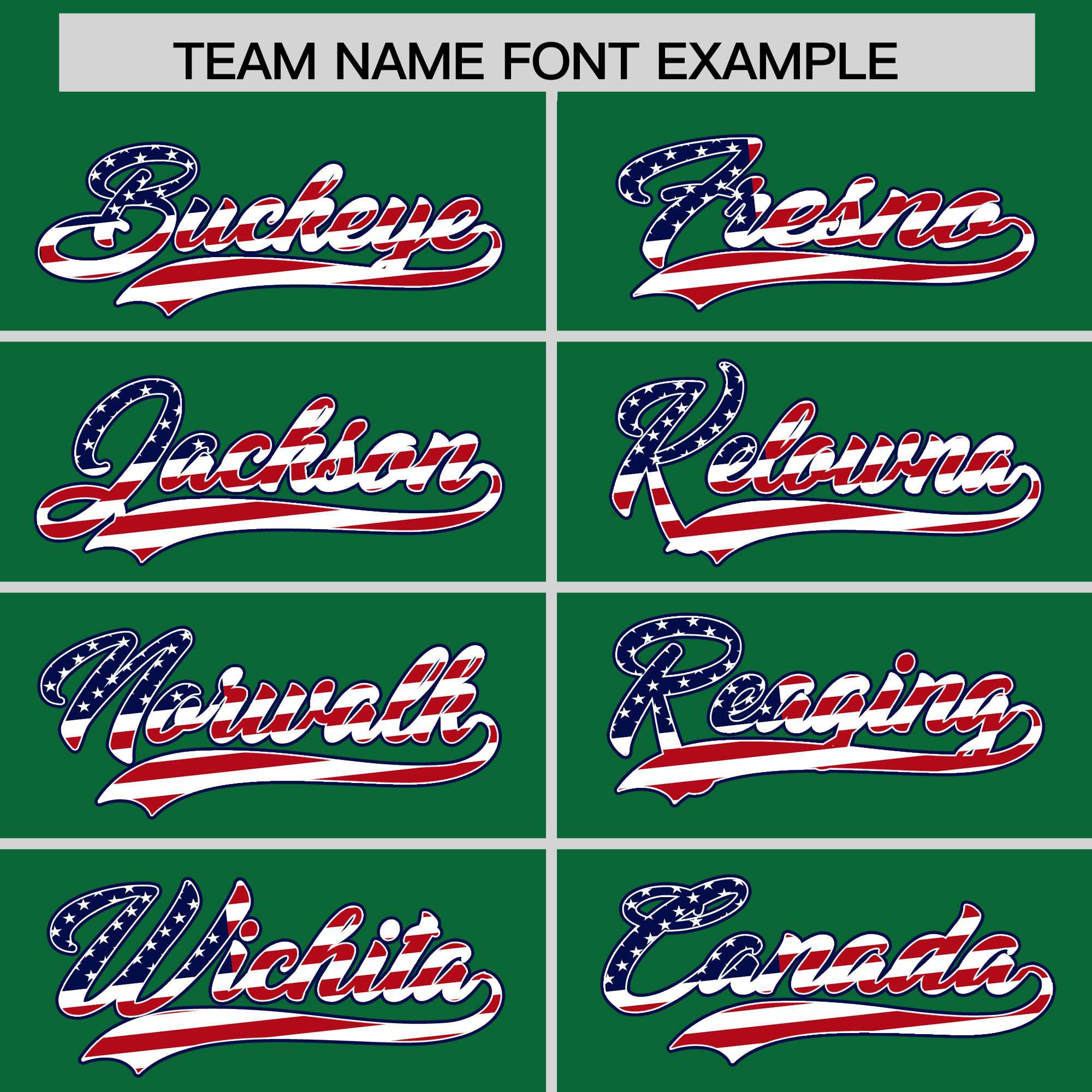 Custom Kelly Green American Flag Design Personalized Baseball Jersey