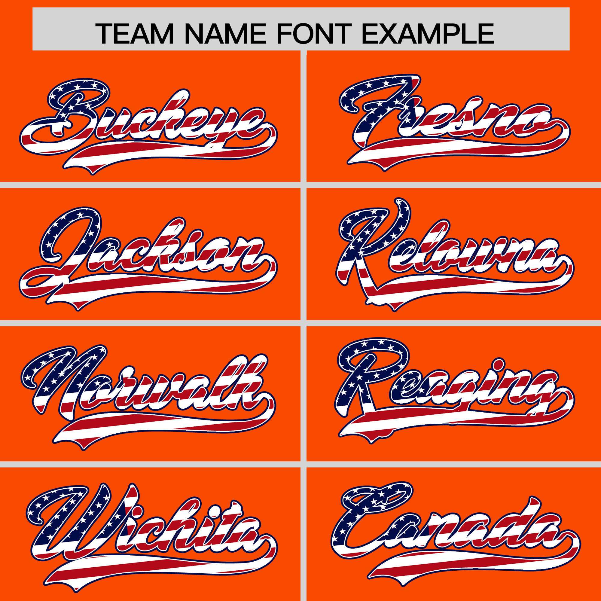Custom Orange American Flag Design Personalized Baseball Jersey