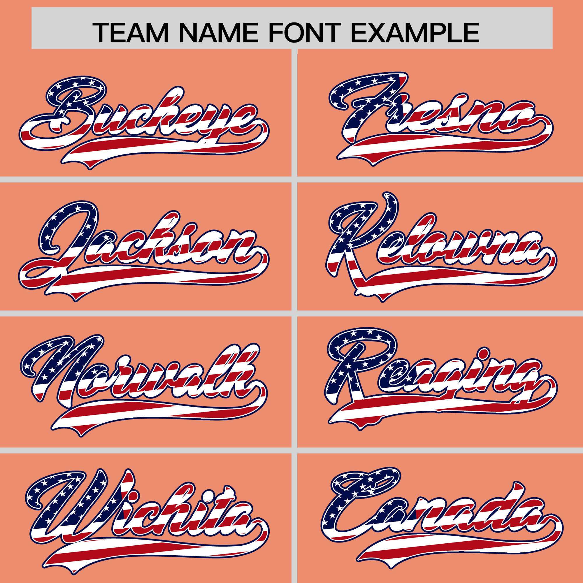 Custom Light Orange American Flag Design Personalized Baseball Jersey