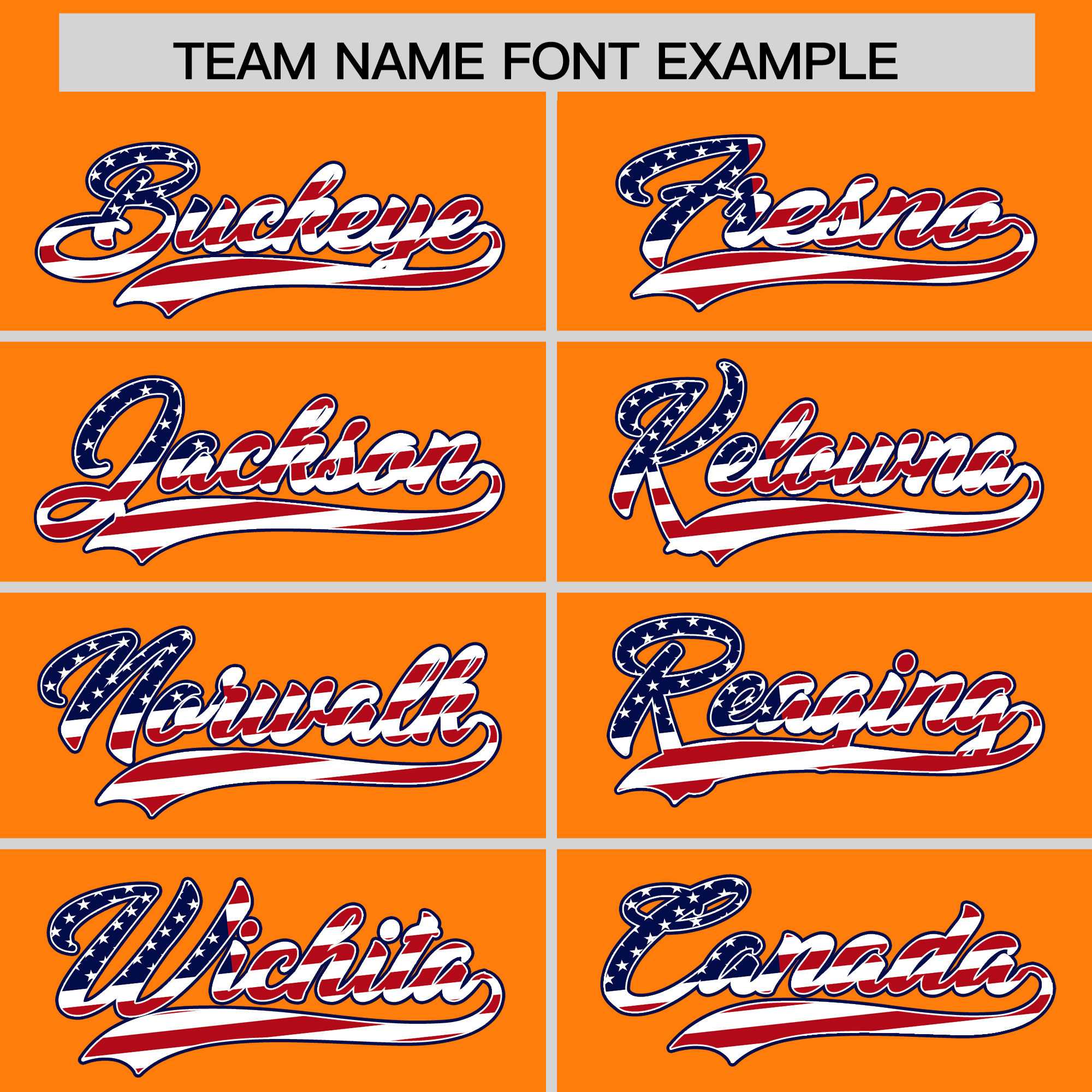 Custom Orange American Flag Design Personalized Baseball Jersey