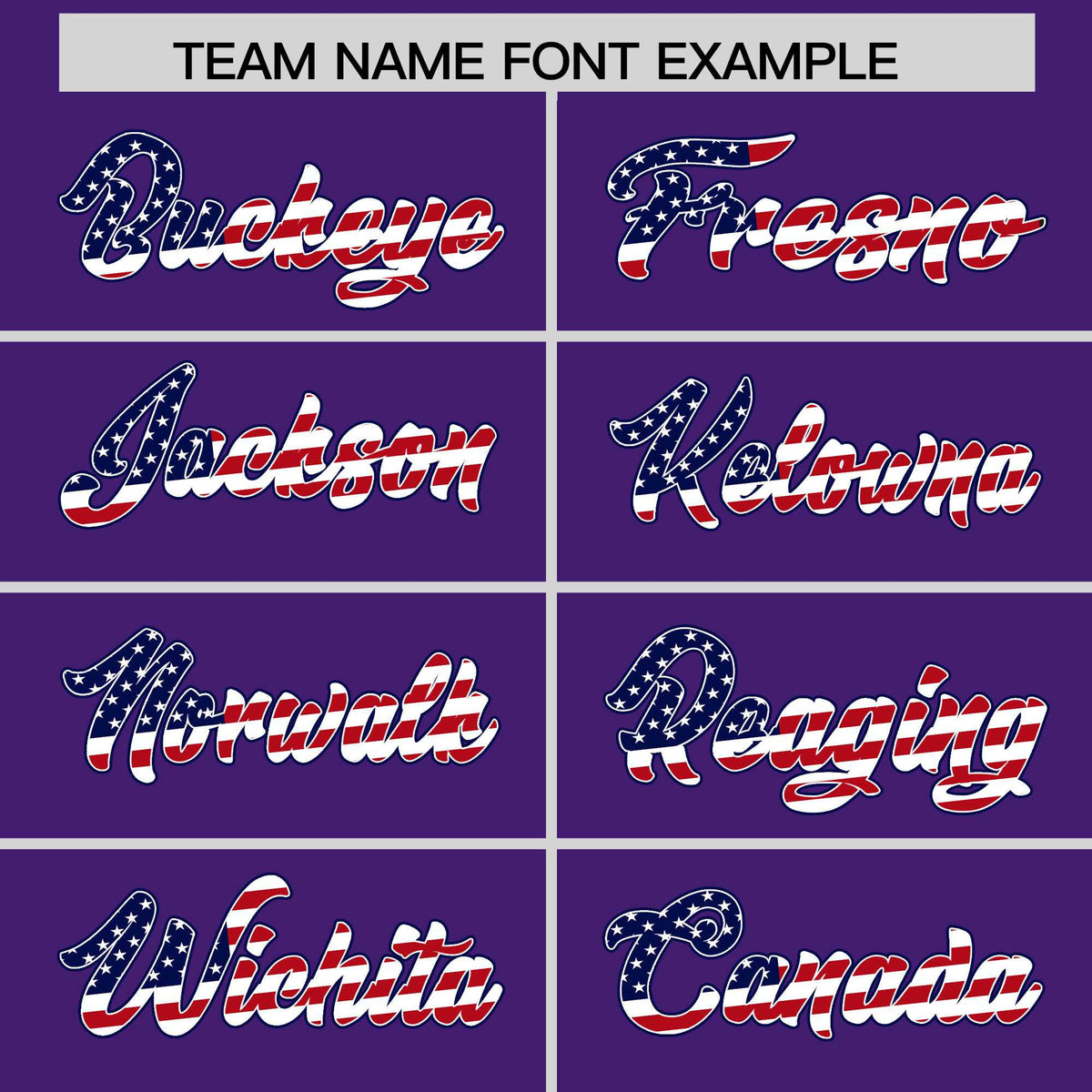 Custom Purple American Flag Design Personalized Baseball Jersey