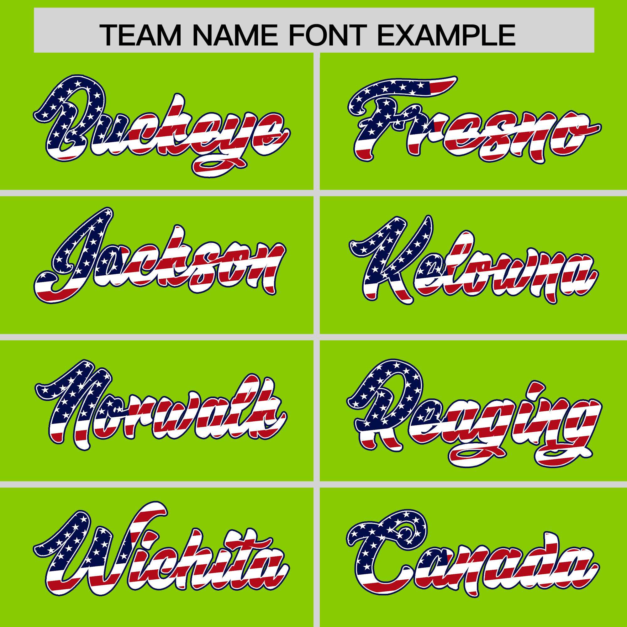 Custom Neon Green American Flag Design Personalized Baseball Jersey
