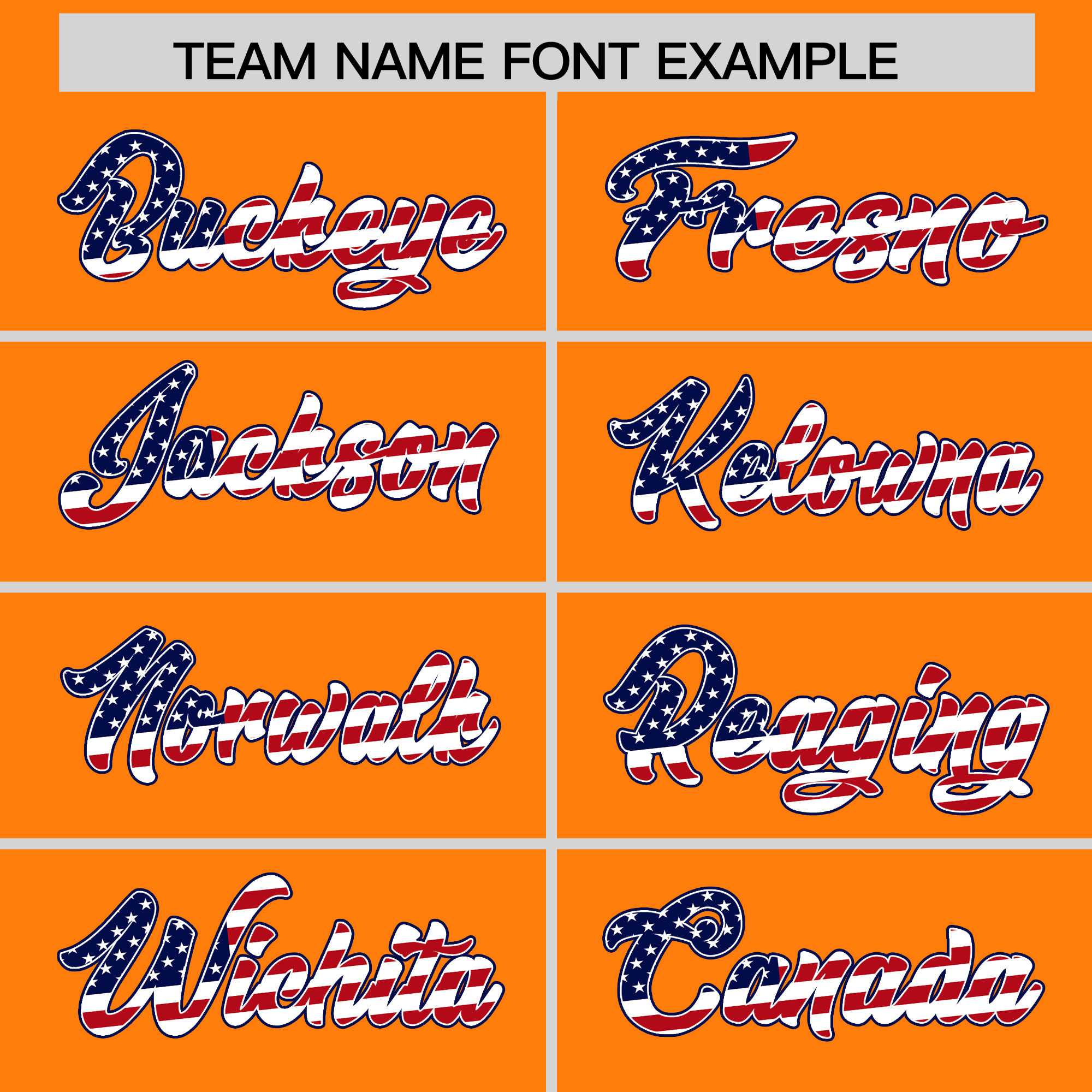 Custom Orange American Flag Design Personalized Baseball Jersey
