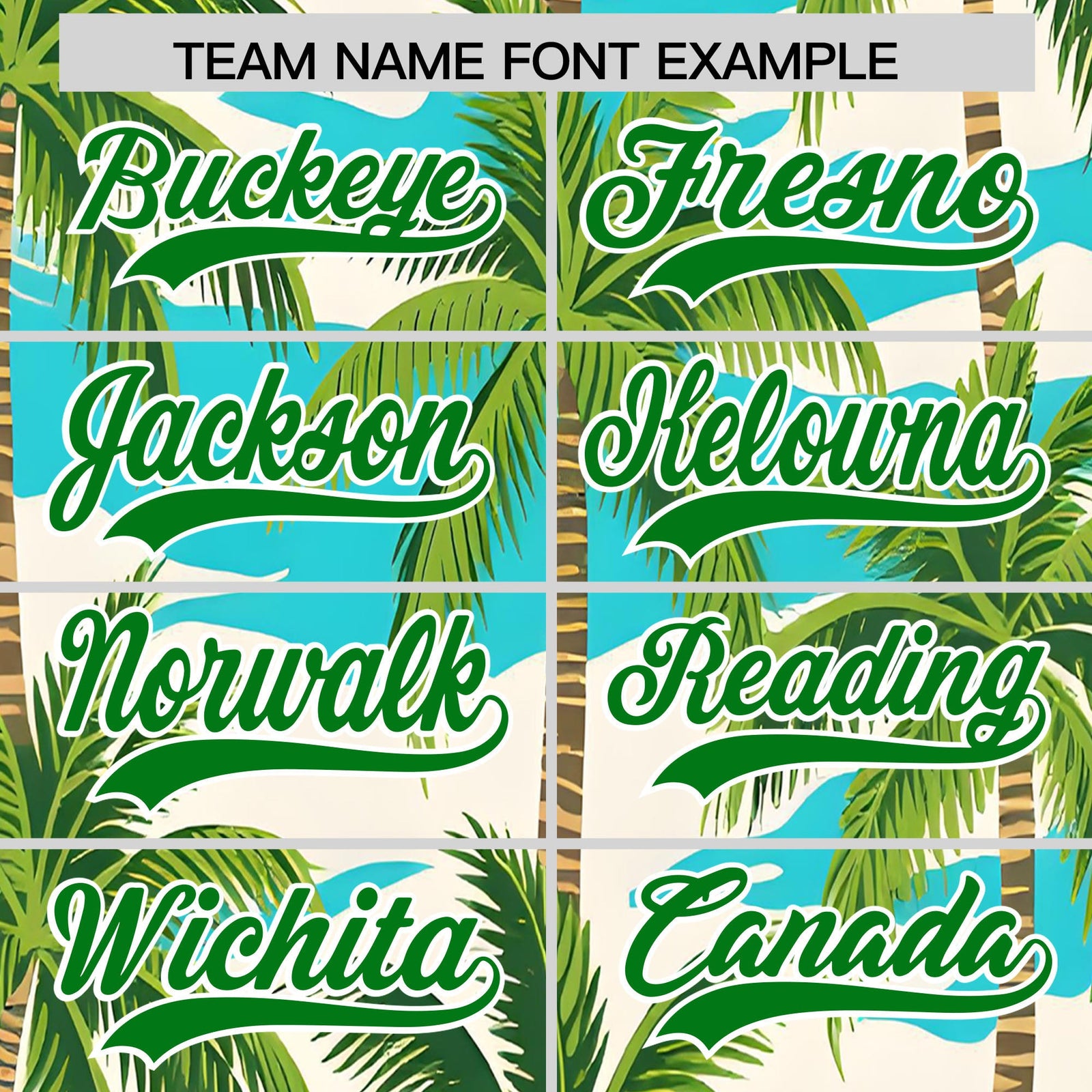 Custom Kelly Green White Palm Tree Pattern Graffiti Hawaiian Style Baseball Jersey| KXKSHOP