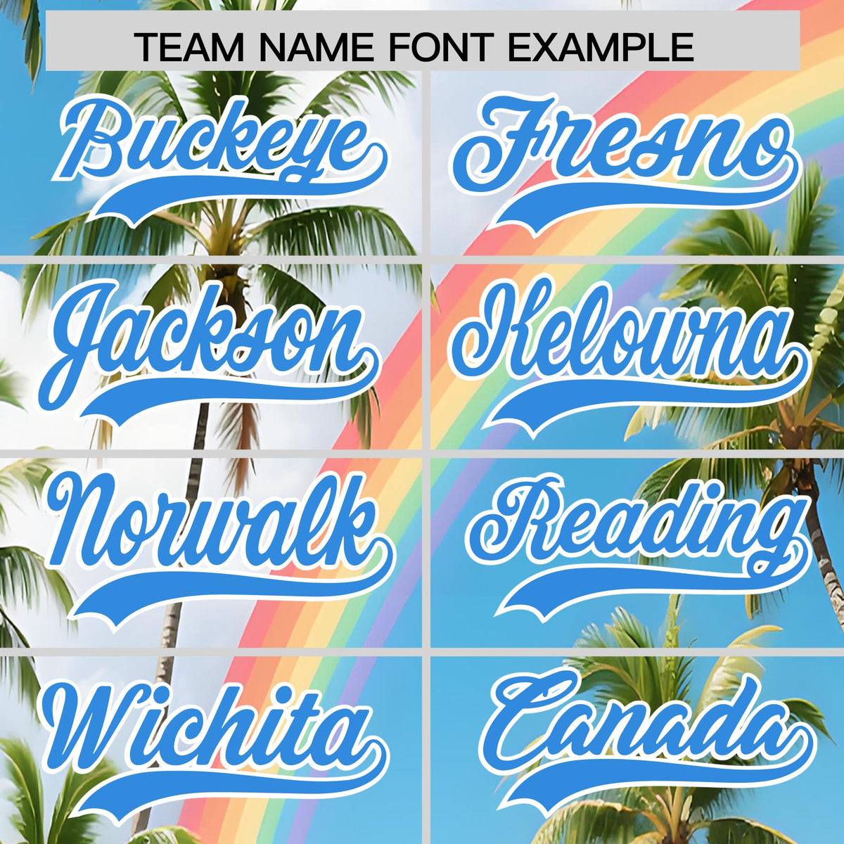 Custom Light Blue White Palm Tree Pattern Graffiti Hawaiian Style Baseball Jersey| KXKSHOP