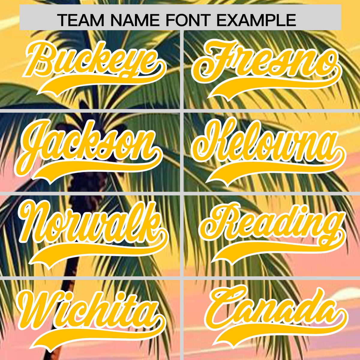 Custom Yellow White Palm Tree Pattern Graffiti Hawaiian Style Baseball Jersey| KXKSHOP