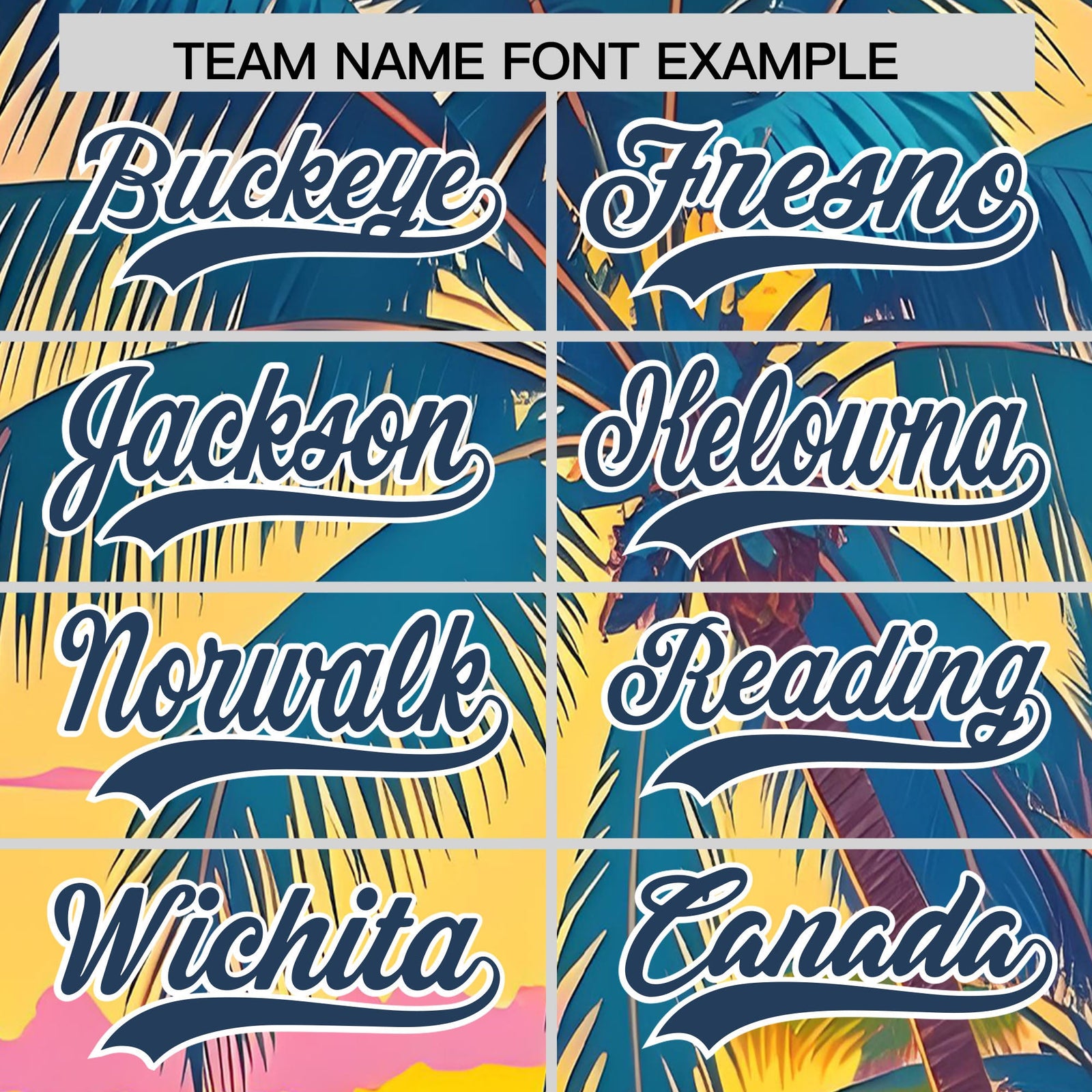 Custom Midnight Blue White Palm Tree Pattern Graffiti Hawaiian Style Baseball Jersey| KXKSHOP