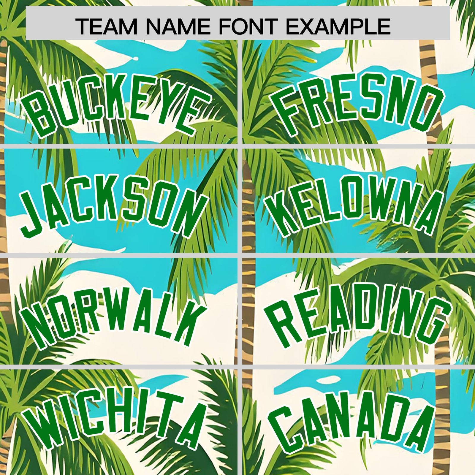 Custom Kelly Green White Palm Tree Pattern Graffiti Hawaiian Style Baseball Jersey| KXKSHOP