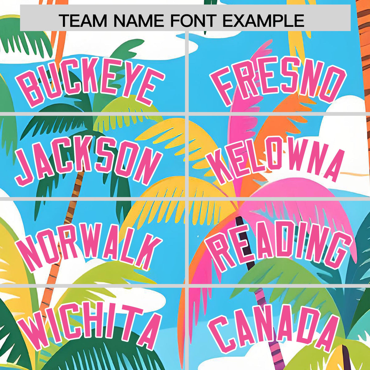 Custom Pink White Seaside Palm Tree Pattern Graffiti Hawaiian Style Baseball Jersey| KXKSHOP