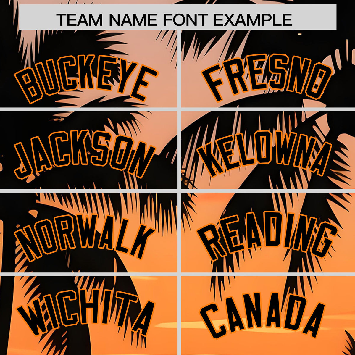 Custom Black Orange Palm Tree Pattern Graffiti Hawaiian Style Baseball Jersey| KXKSHOP