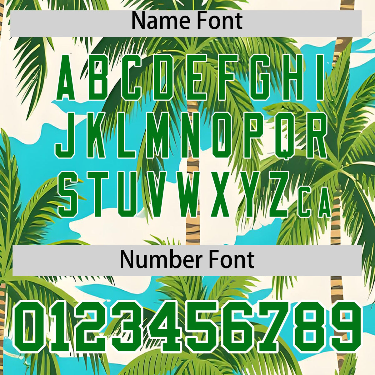 Custom Kelly Green White Palm Tree Pattern Graffiti Hawaiian Style Baseball Jersey| KXKSHOP