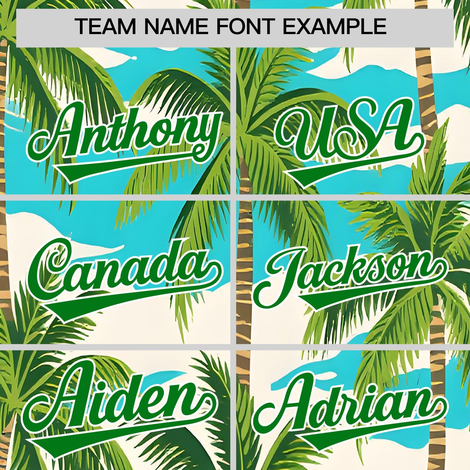 Custom Kelly Green White Palm Tree Pattern Graffiti Hawaiian Style Baseball Jersey| KXKSHOP