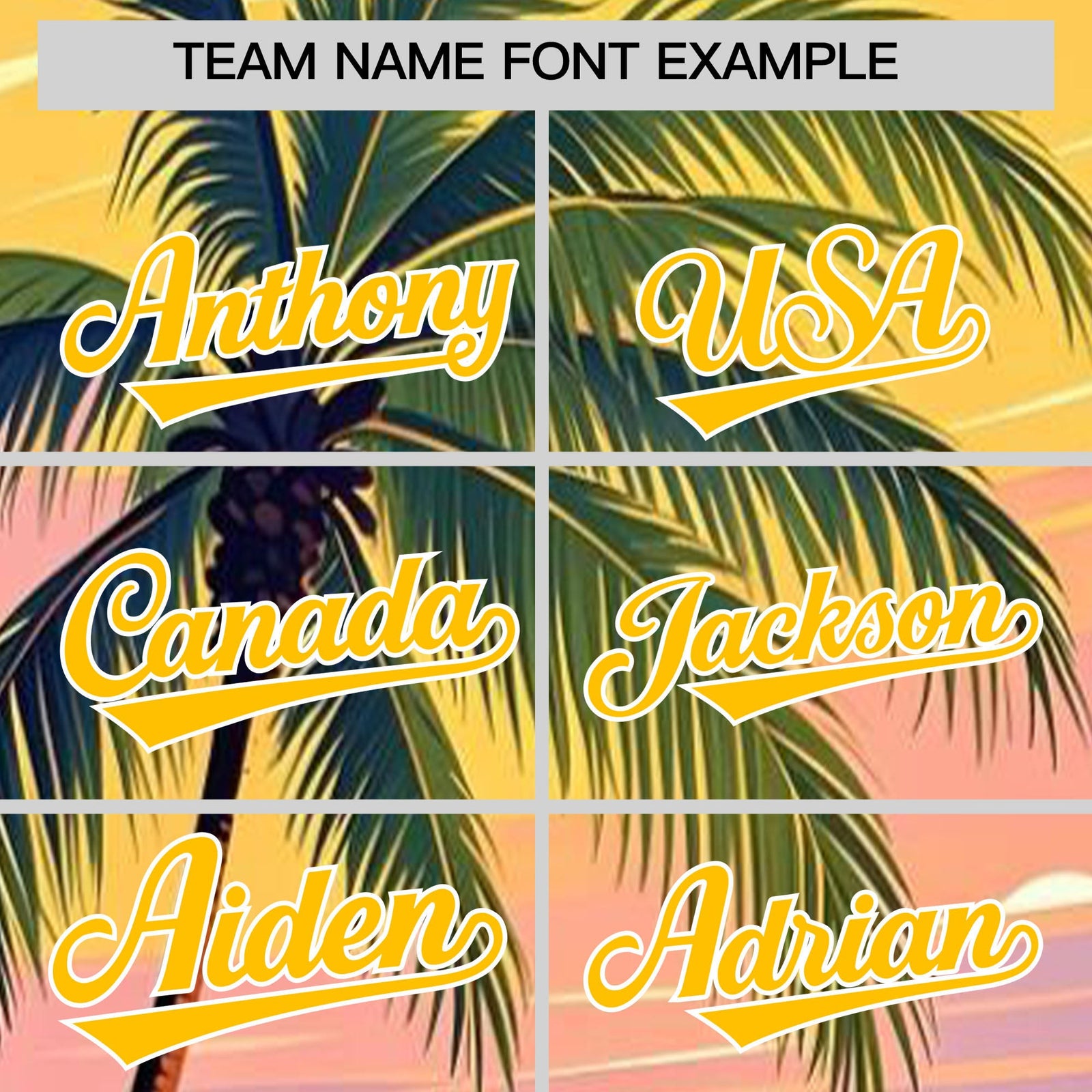 Custom Yellow White Palm Tree Pattern Graffiti Hawaiian Style Baseball Jersey| KXKSHOP