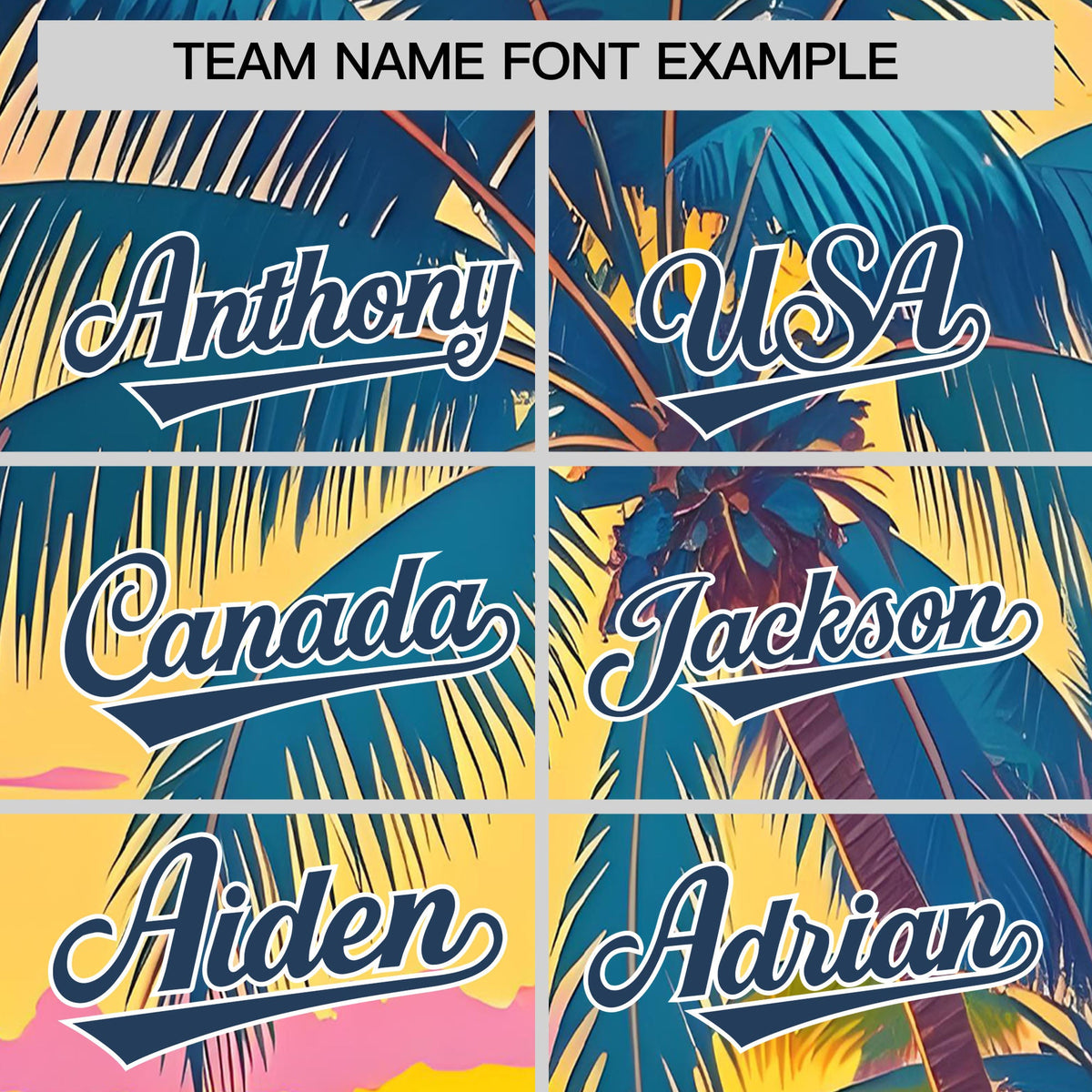 Custom Midnight Blue White Palm Tree Pattern Graffiti Hawaiian Style Baseball Jersey| KXKSHOP