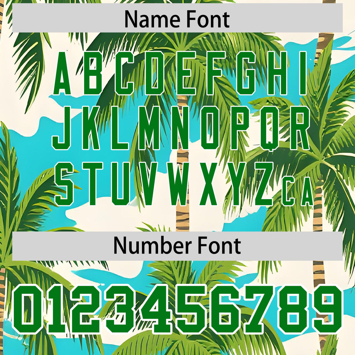 Custom Kelly Green White Palm Tree Pattern Graffiti Hawaiian Style Baseball Jersey| KXKSHOP